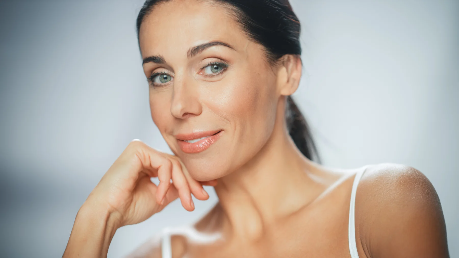 Close-up of DEP Rejuvenation facial therapy results | Medical Spa | Bellaire, TX | Aesthetic Specialists of Houston